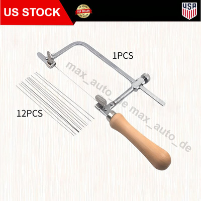 US NEW  Mini U-Shaped Jewelry DIY Saw Kit W/ Bow Saw Frame &12 Blades