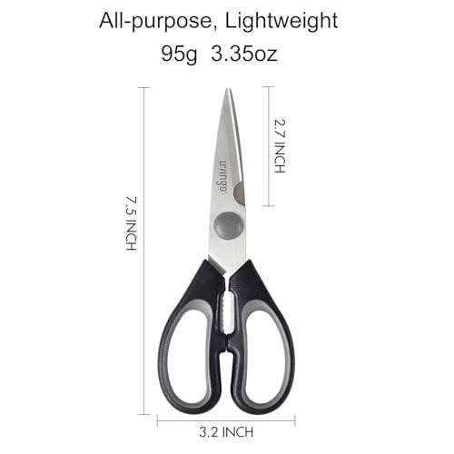 LIVINGO 7.5 Kitchen Scissors All Purpose For Sharp Cutting Small Bones And With - Image 2 of 4