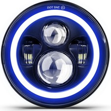 DOT 7 Inch LED Headlight Motorcycle Blue Halo High/Low Beam, Motorcycle LED H...
