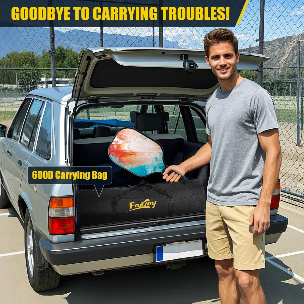 Portable 3-in-1 Pickleball Set with Net, 4 Paddles & Balls for 6FT 11FT 22FT Play Portable 3-in-1 Pickleball Set with Net, 4 Paddles & Balls for 6FT 11FT 22FT Play
