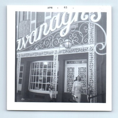 Old Vintage Square Photo CAVANAGH'S RESTAURANT NEW YORK CITY SOLO WOMAN SNAPSHOT