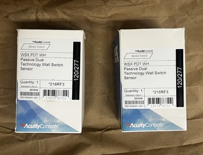 LOT OF (2) NEW Acuity Sensor Switch WSX PDT WH Wall Switches Sensors White