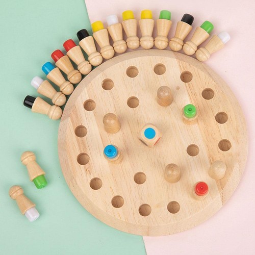 Memory Match Stick Kinder Schachspiel aus Holz Lernspielzeug Schach Spiel Kind - Bild 4 von 10