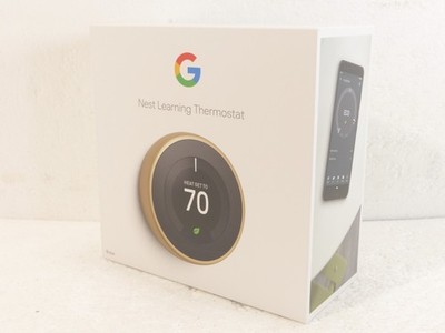 Google Nest Learning Programmable Thermostat [3rd Generation] Brass Never Used!