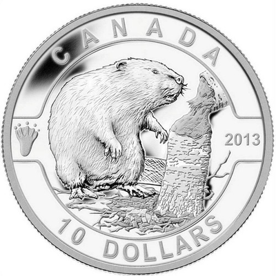 #ad 2013 BEAVER O Canada Series $10 Pure Silver Matte Proof in FULL OGP Box and CoA $54.95