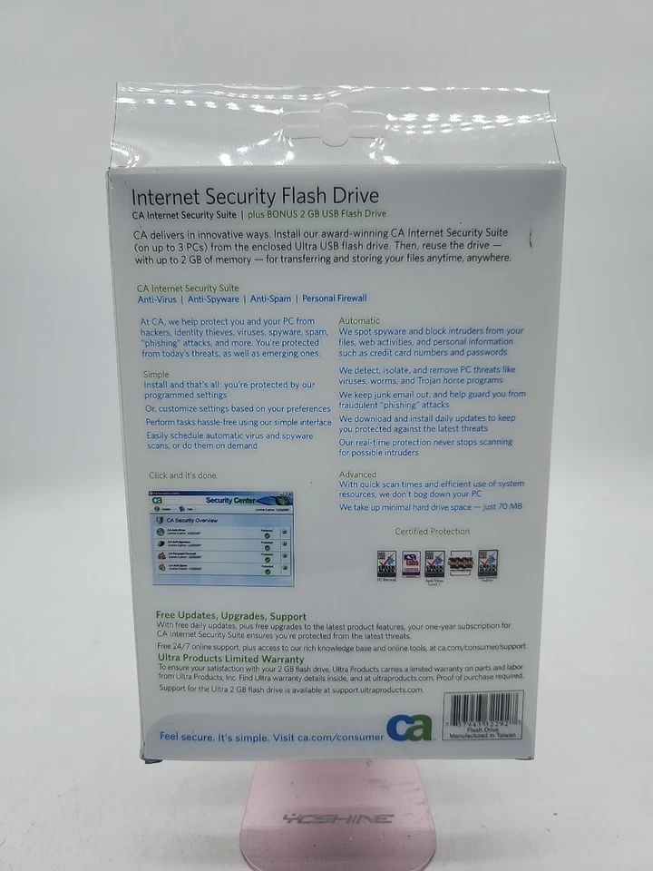 CA Computer Associates Internet Security Flash Drive 2007 2 GB USB Drive - Image 2 of 2