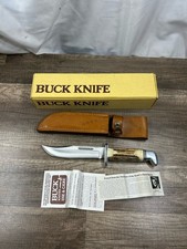 Minty. Vintage BUCK 119 Special Hunting Knife Stag Handle Leather Sheath Read!