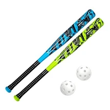 Bat & Ball Set - Graffiti Plastic Bat & Ball Blue/Volt 2 Pack Bat & Ball Set