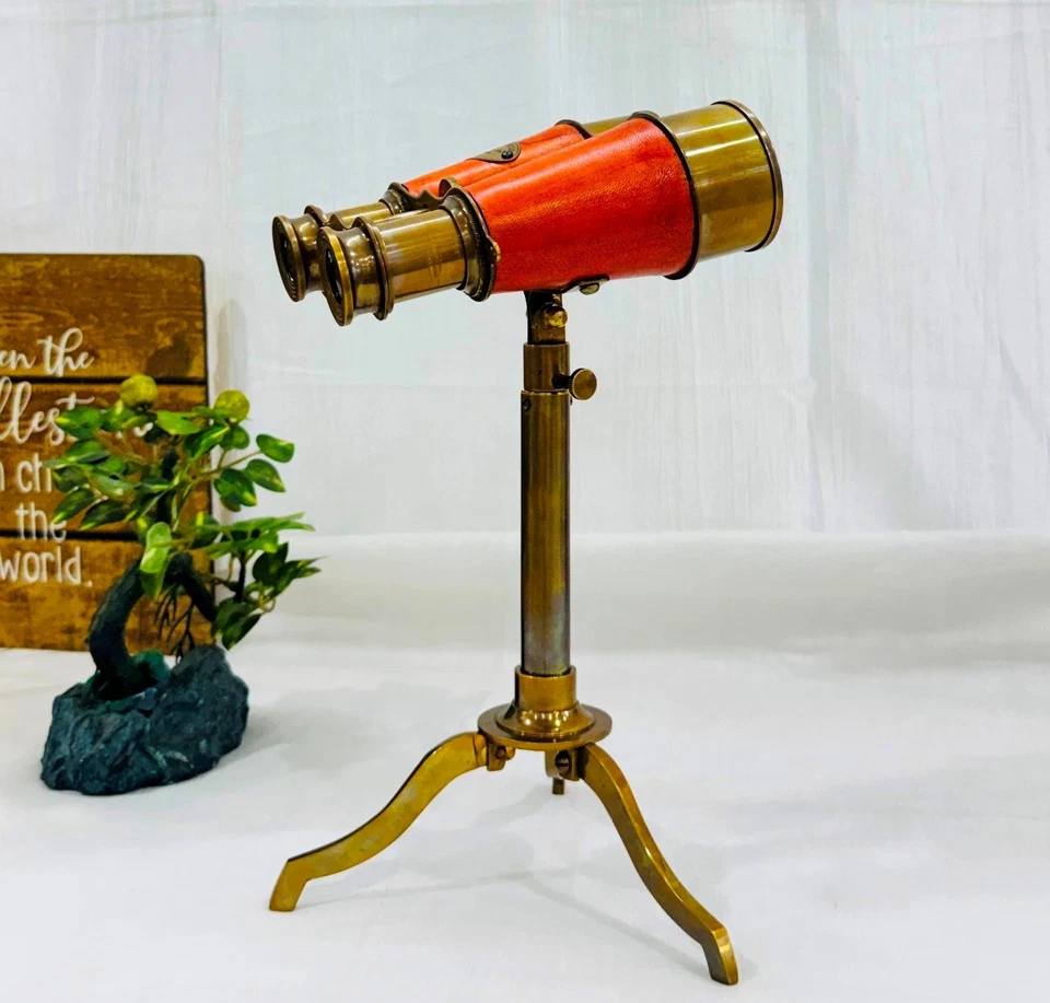 Marine Binocular With Stand Antique Brass Victorian for Collectors, Hiking, Gift - Image 4 of 4