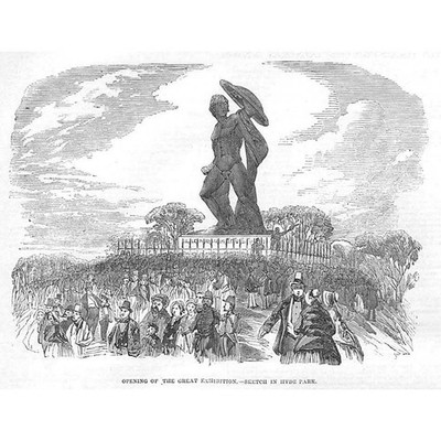 HYDE PARK Eröffnung der Großen Ausstellung - Antikdruck 1851