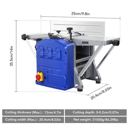 Abricht- & Dickenhobel, Hobelmaschine (1500 W, 8000 min-1 Hobelwellendrehzahl) - Bild 2 von 3