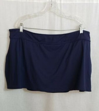 Anne Cole Swimwear Skirt Bikini Bottom Plus Size 22W Navy Blue Elastic Waist