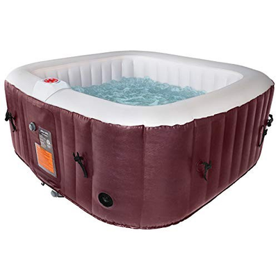 #ad AQUASPA #WEJOY PORTABLE HOT TUB 61X61X26 INCH SQUARE 120 BUBBLE JETS WINE $449.96