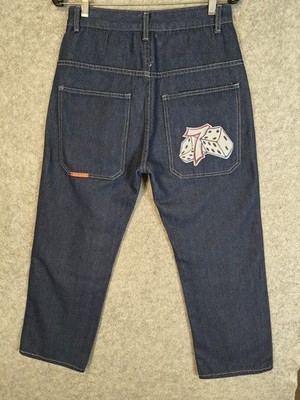 JNCO Lucky 7 Dice Jeans Sz M Rise Baggy Skater Y2K Rare Stretch