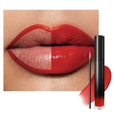 evpct Bright Fire Red Shiny Glossy Longwear No-Budge Liquid Lip Color Lipstic...