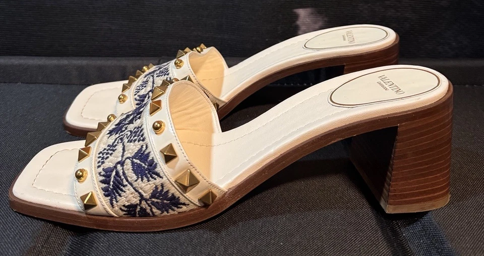 Valentino Garavani County Slide Sandal Ivory / Multi Women’s Size 11 US 41 EU - Image 3 of 4