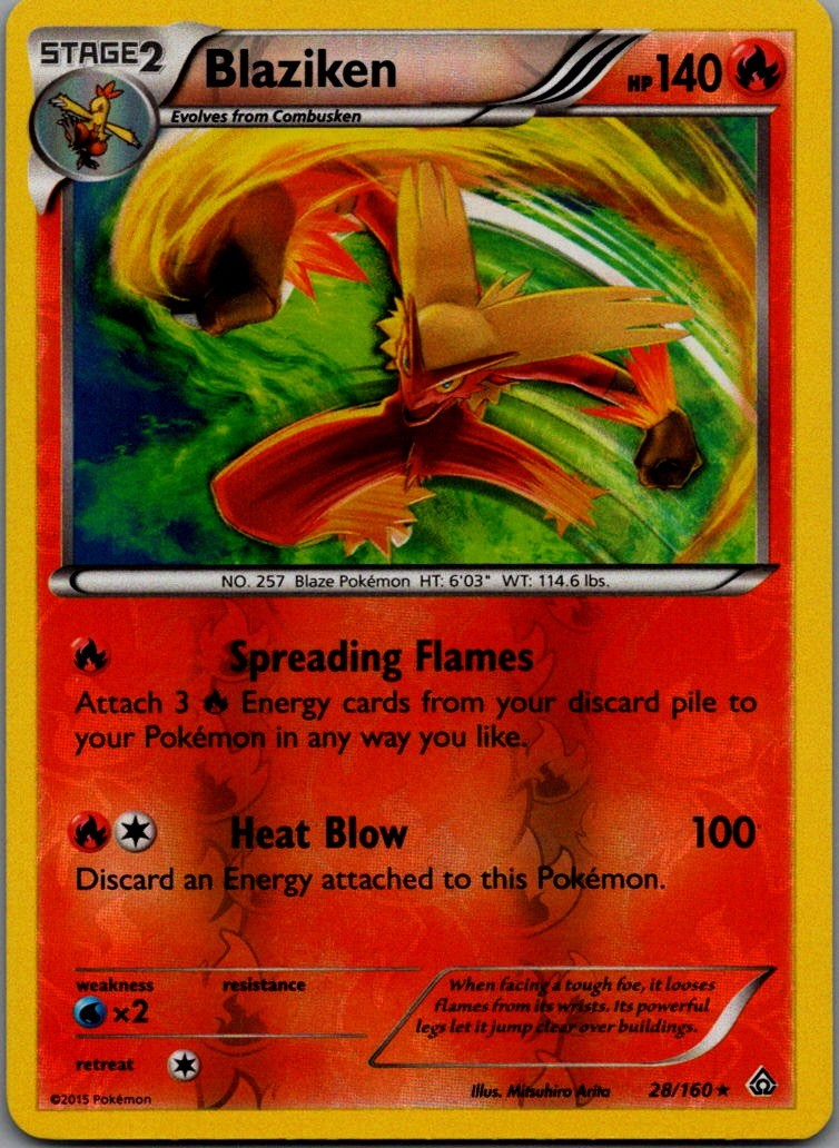 Blaziken Reverse Holo Holo Rare XY - Primal Clash 28/160 Near Mint