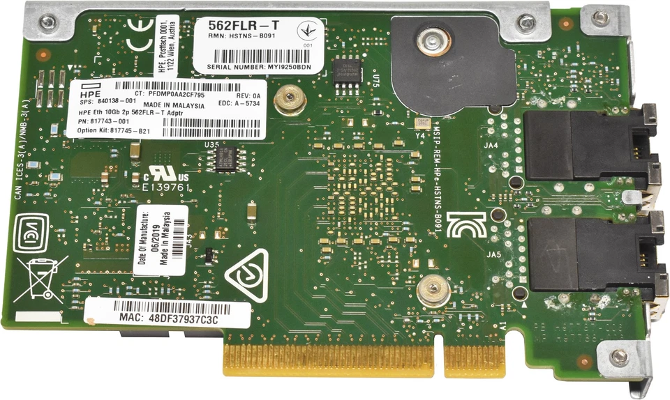 HP 562FLR-T 10Gb 2-Port Ethernet Adapter 840138-001 817743-001 - Bild 4 von 4