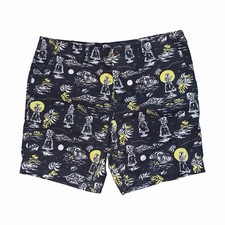 American Eagle Outfitters Next Level Flex Hawaiian Shorts Black Yellow