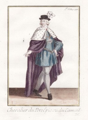 Ordre Porc-Épic Order Porcupine Ritter knight costume Tracht Kupferstich 1790