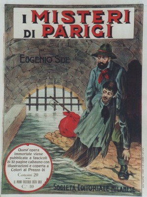 ''LES MYSTERES DE PARIS von Eugène SUE'' Original italienisches Plakat gefesselt 1914 