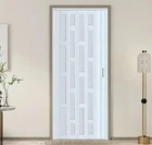 PVC Accordion Door with Frosted Acrylic Glass,Installation Hardware Included