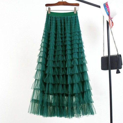 Women's Mesh Midi Tutu Skirt Premium Raffle Tulle One-size - Picture 26 of 36