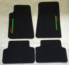 Autoteppich Fußmatten für GM Chevrolet Camaro neongrün rot 2farb. ab2016 Velours