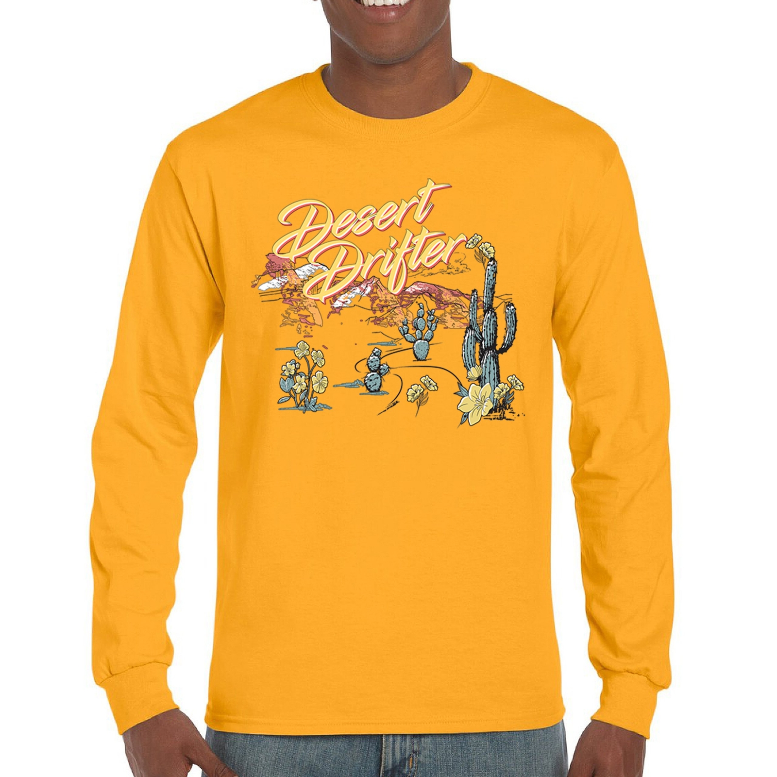 ALTRA T shirt a maniche lunghe Desert Drifter vintage Boho Desert Vibe cactus sud ovest