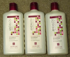 New Lot of 3 Andalou Naturals Shampoo 1000 Roses Complex, Color Care, 11.5 oz