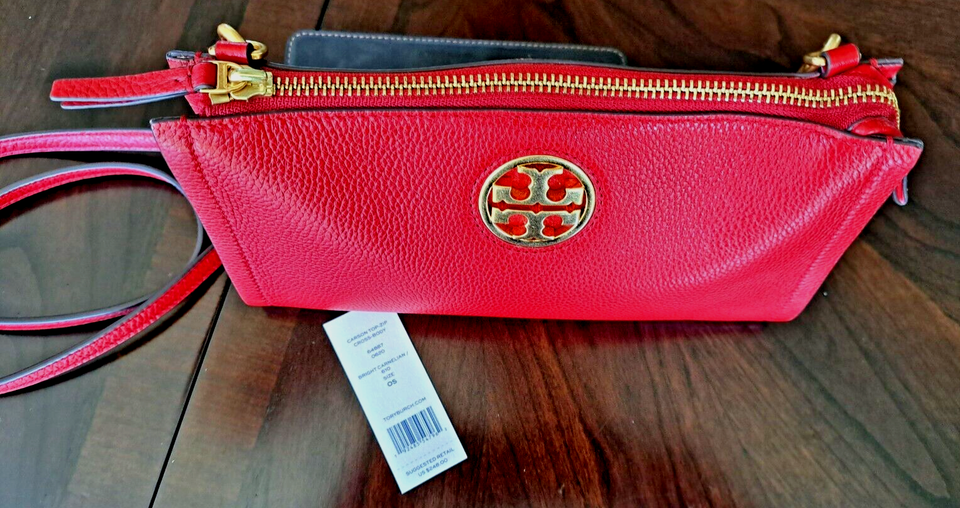 Tory Burch Carson Top Zip Crossbody Red **Great Condition** eBay