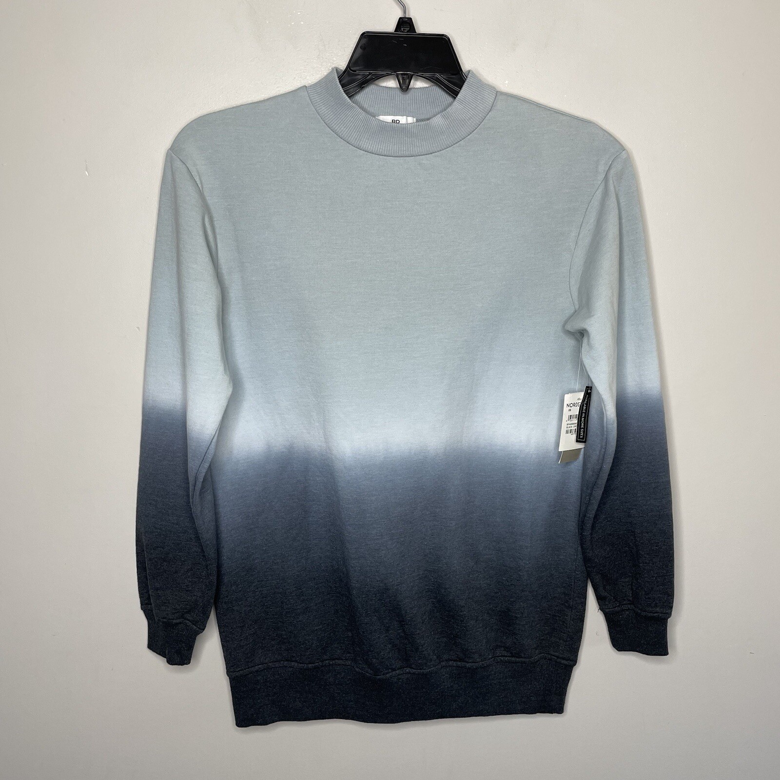 BP Sweatshirt Women XS Gray Dip-Dyed Oversized Pullover Crewneck New-image