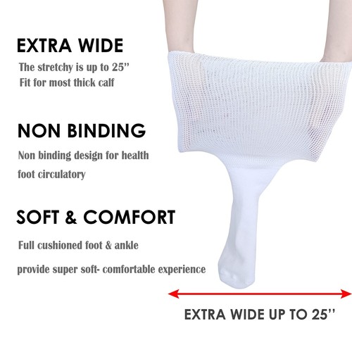 Extra breite Socken für Lymphödem geschwollene Füße Bein bariatrische Socken medizinischer Guss... - Bild 2 von 7