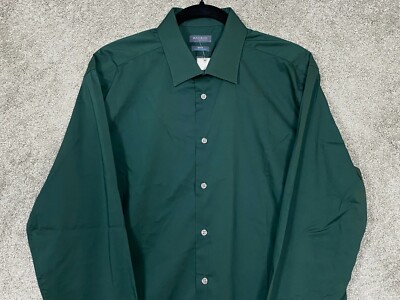 dark green men's dress shirt slim fit Dark green business shirt