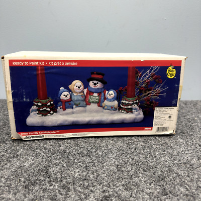 Wee Crafts - Snow Family Candle Holder Paint Gypsum Craft Kit 21801  OPEN BOX