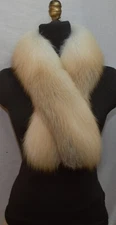 Real Golden Island Fox Fur Scarf  Collar Neck Wraparound Manufactured in the US
