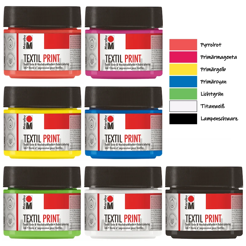 Marabu TEXTIL PRINT (Textildruckfarbe f. Sieb- & Hochdruck) 100ml-Dose