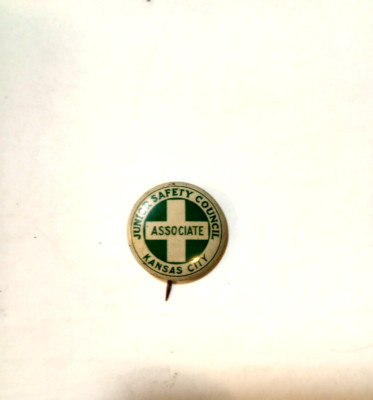 Vintage Junior Safety Council Associate - Kansas City 7/8'' Pinback Button