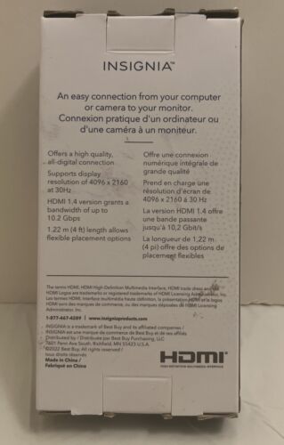 Insignia 1.2m (4 ft.) 4K Ultra HD Mini HDMI to HDMI Cable (NS-PC2MHH4B23-C) - Picture 3 of 4