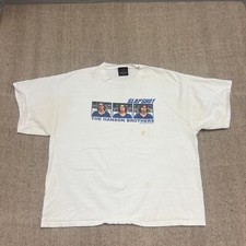 Vintage Slapshot Shirt Mens XXL White 1990s Hanson Brothers Movie Promo