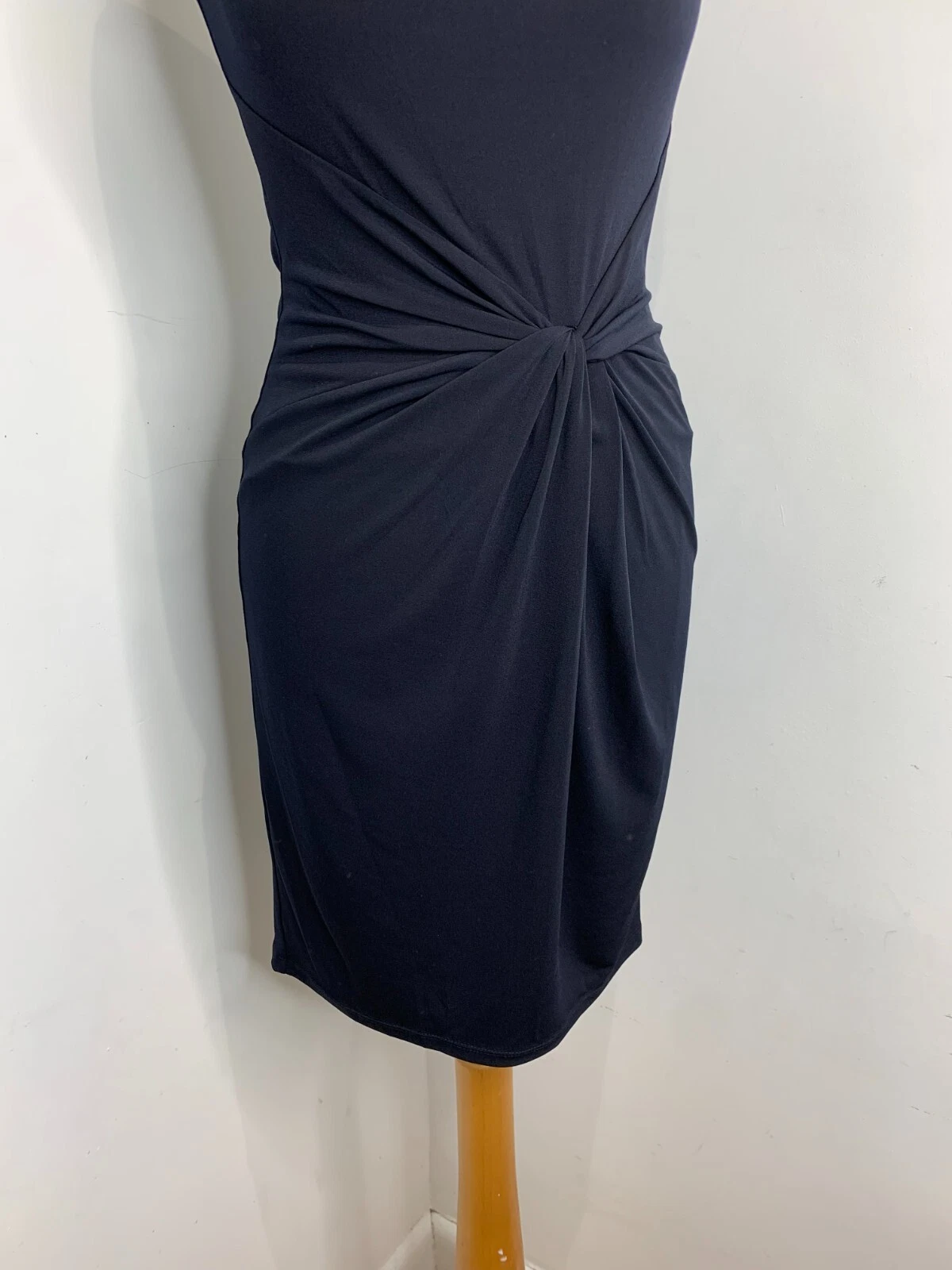 Abito a tubino Michael Kors blu navy increspato tubino laterale XXS in ottime condizioni jersey drappeggio elegante