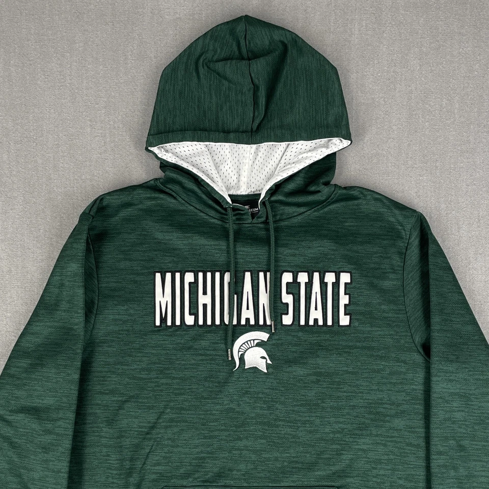 Michigan State Spartans Men's XL Hoodie Baseball Green Pocket Soccer Sweatshirt - Image 3 of 4