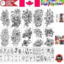 40 Waterproof Temporary Tattoo Sheets - Large Floral  Butterfly Art Collection