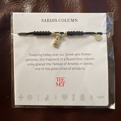 NEW Charms of the Met Sardis Column 18K Gold Plated Silver Bracelet