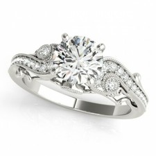 1.45Ct White Round Cut CZ-Stone Vintage Style Wedding Ring 925 Sterling Silver