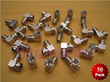 50x F Right Angle 90 Degree Male to Female Screw Coax TV Cable Adapter Connector