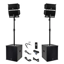 proreck CLUB 6000 15'' 6000W Stereo PA Speaker System Combo Set 4 Line Arrays