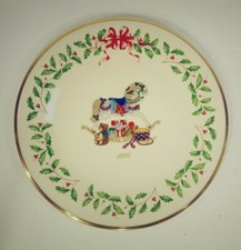 Lenox HOLIDAY ANNUAL CHRISTMAS SET OF 7 PLATES 1992 - 1998 Rocking Horse UNUSED