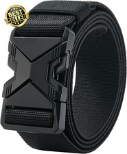 Tactical Belt,Elastic Military Web Belt,Quick Release Buckle,Waist Size below48"