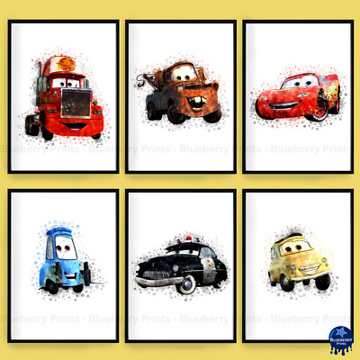 Cars - Disney / Pixar Kinderzimmer Kunst Poster Druck Bild Geschenk A5 A4 A3